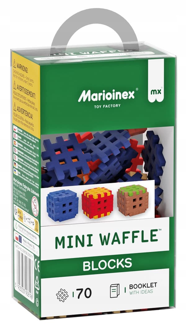 Marioinex Mini Våffelblock 70 bitar. Mjuka, tysta, flexibla. NYHET!