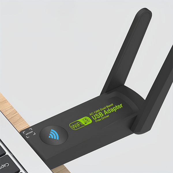 Dobbelbånd WiFi Netværksadapter USB 3.0 AC 1300 Mbps Internet