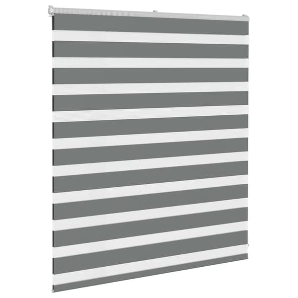 vidaXL Zebrarullgardin, mörkgrå, tygbredd 125,9 cm, polyester