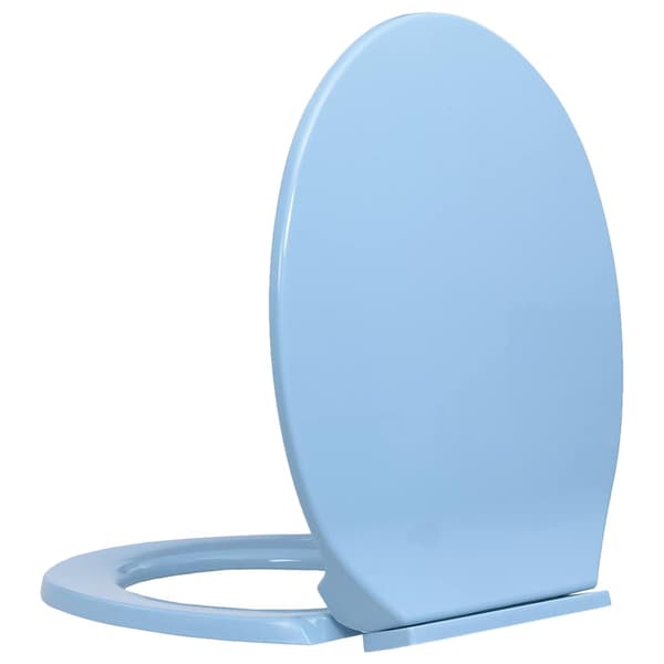 vidaXL Mjukstängande toalettsits, blå, oval