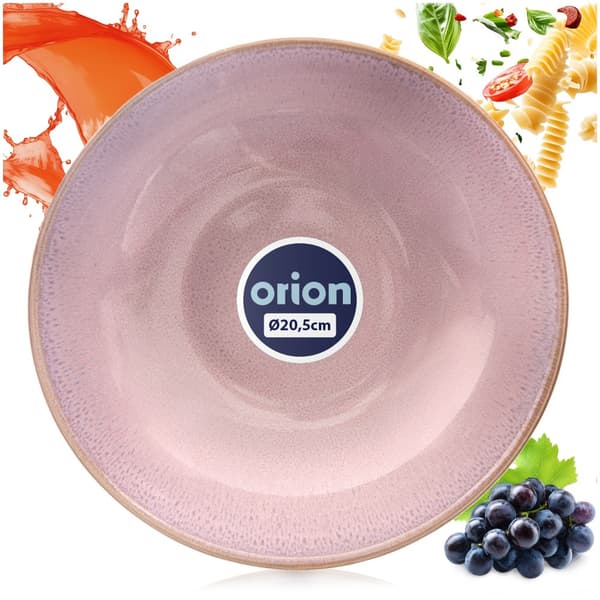 Djup keramisk rosa middagstallrik GLAZE 21 cm