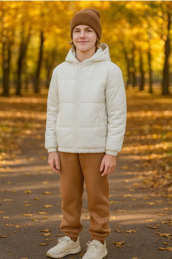 Varme sweatpants med fleece størrelse 164 efterår-vinter cappuccino