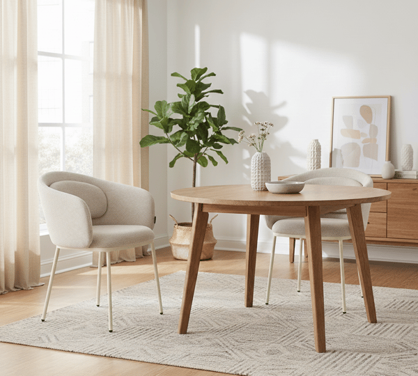 BLUMO polstret stol, beige stof