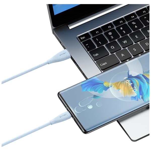 USAMS Green Series SJ714 18W 3A USB-A til USB-C kabel 1m blå