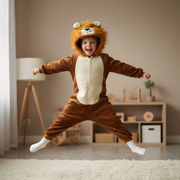 Kigurumi pyjamas løve til børn 105-115 cm