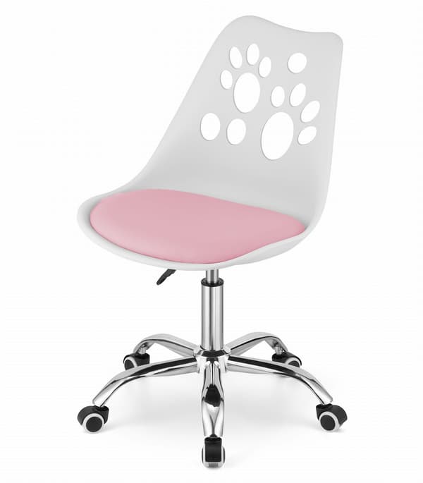 PRINT drejestol - hvid og pink