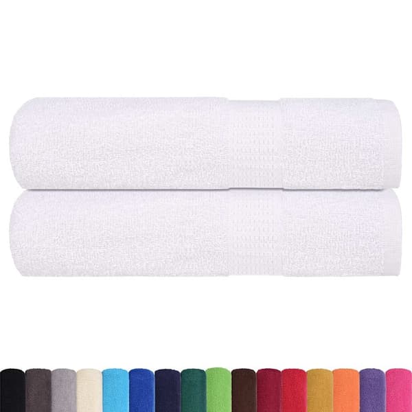 vidaXL badehåndklæder, 2 stk., hvide, 70x140 cm, 100% bomuld