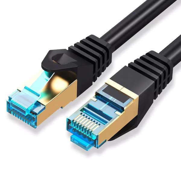 LAN NETVÆRKSKABEL GULD KOBBER + SFTP CAT7 10M Patchkabel RJ45 7 ETHERNET