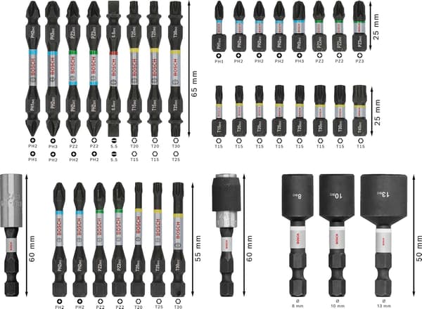 BOSCH PRO SLAGBITSÆT 36 DELE BITS BITSTOPPENE