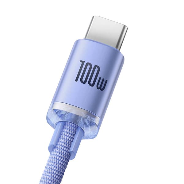 Baseus Crystal Shine USB till USB-C-kabel, 100W, 2m (Lila)