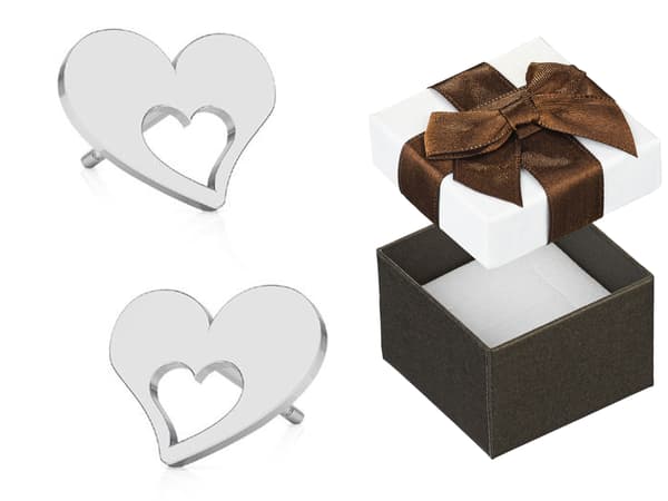 Sølv Hjerte Øreringe Store Dame Hjerte Øreringe 10mm Sølvplader
