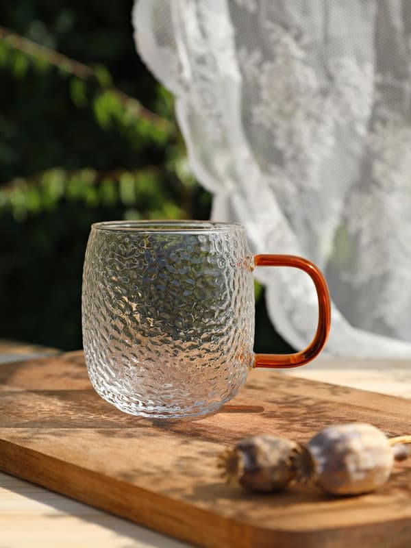 GLASKANNA 1L TEINUFUSION med filter 2 koppar AMBER