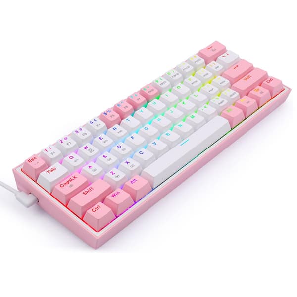 Tangentbord Redragon K616 Fizz Pro vit/rosa