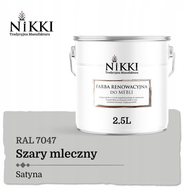 Maling til køkkenmøbler skabsfronter mælkegrå RAL7047 satin 2,5L