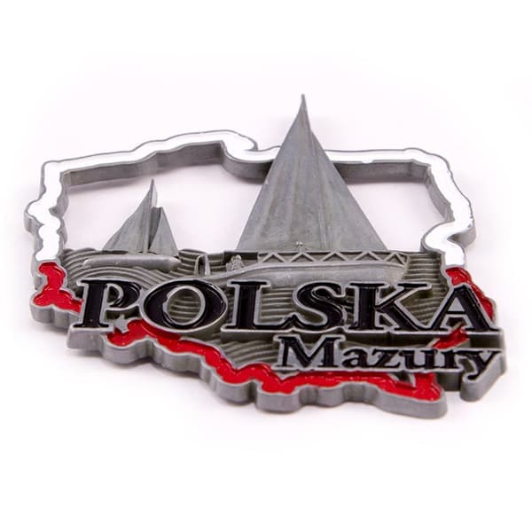 Kylskåpsmagnet kontur Polen Mazury