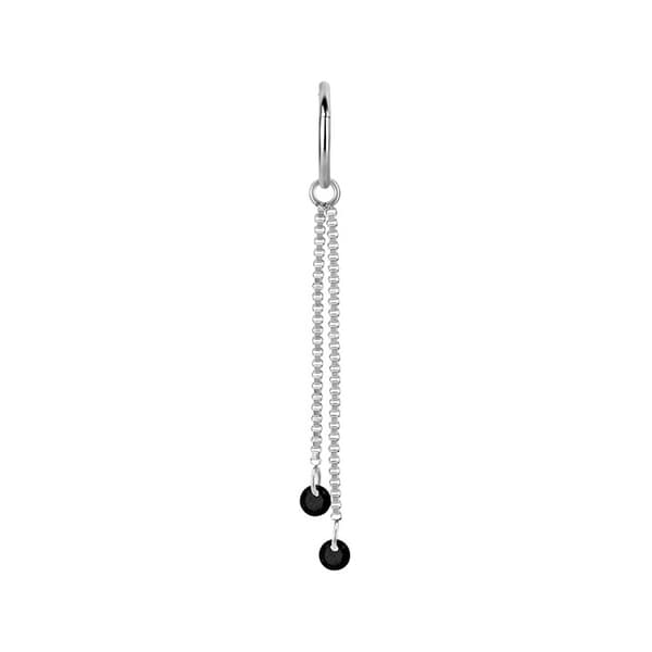 Charmkæde med sorte zirkoner - sølv - D-071 20 mm