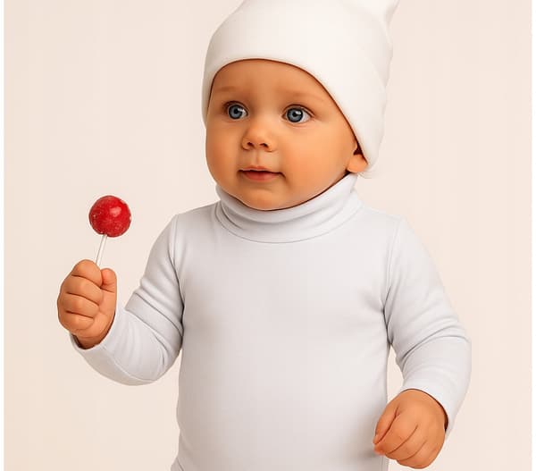 Body med turtleneck 104 barn långärmad turtleneck vit