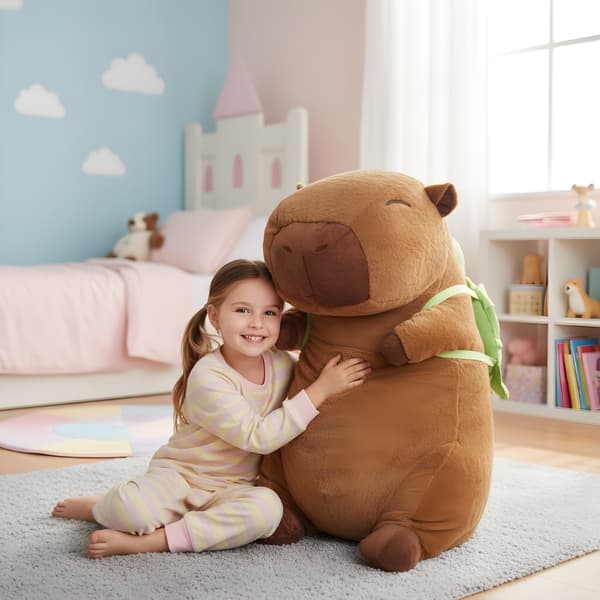 Suuri pehmolelutyyny kapybara kilpikonnalla 100cm