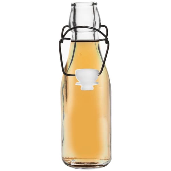 Lasinen juomapullo klipsillä 290 ml