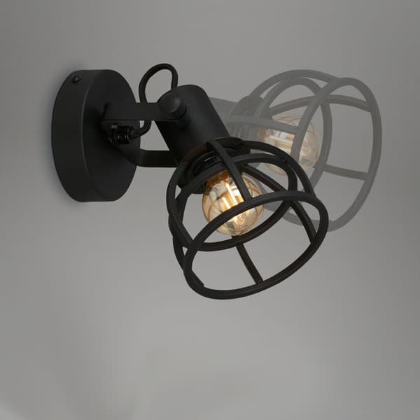Svart rörlig vägglampa 1x E14 - Vardagsrum Sovrum