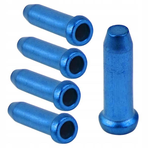 Accentkabelender 2,3 mm aluminium 5 stk. blå