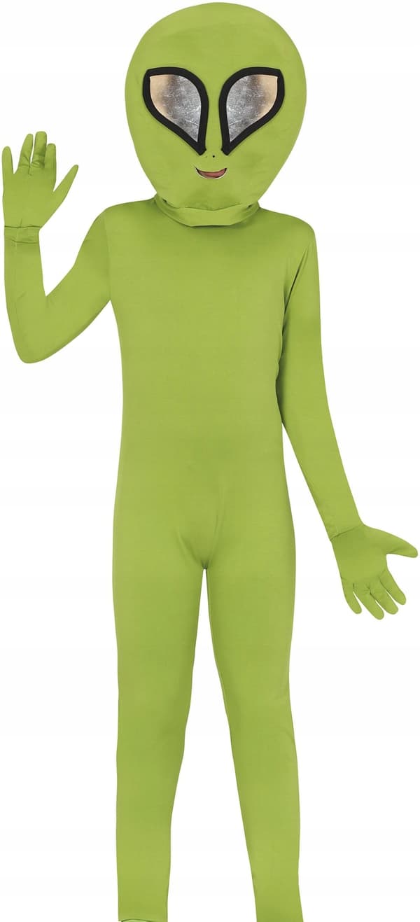 Kostume til Halloween, Ufo og Alien, Karnevalsbal, Grøn Alien, 5-6 år