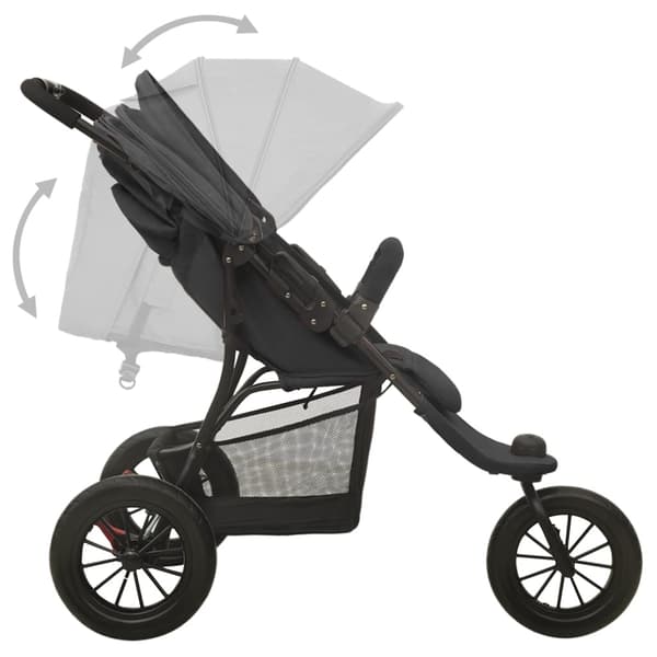 vidaXL Barnvagn, Antracit, Stål