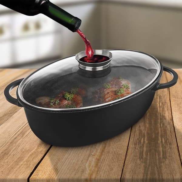 Oval granit bageform med låg GRANDE 8 l, 45x27,5 cm