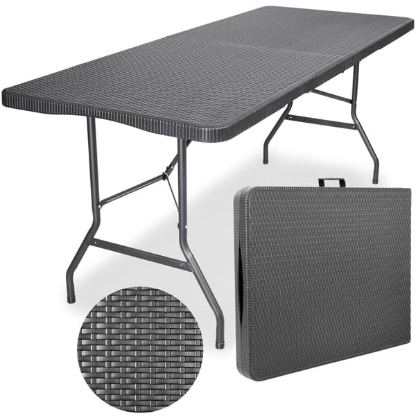 Rottingbord för catering, hopfällbart till resväska - 180 cm grått