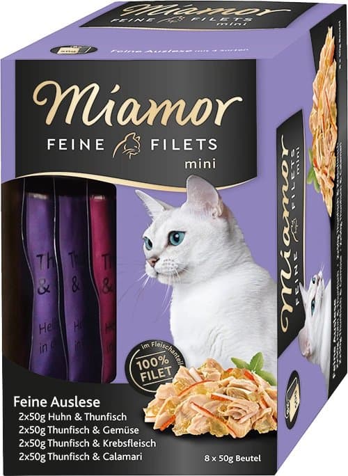 Miamor | Feine Filets Mini Mix | Filetfoder til voksne katte - Auslese Mini mix 8x50g