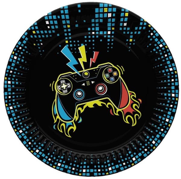 Paptallerkener til Gamepad Controller 18 cm 8 stk.