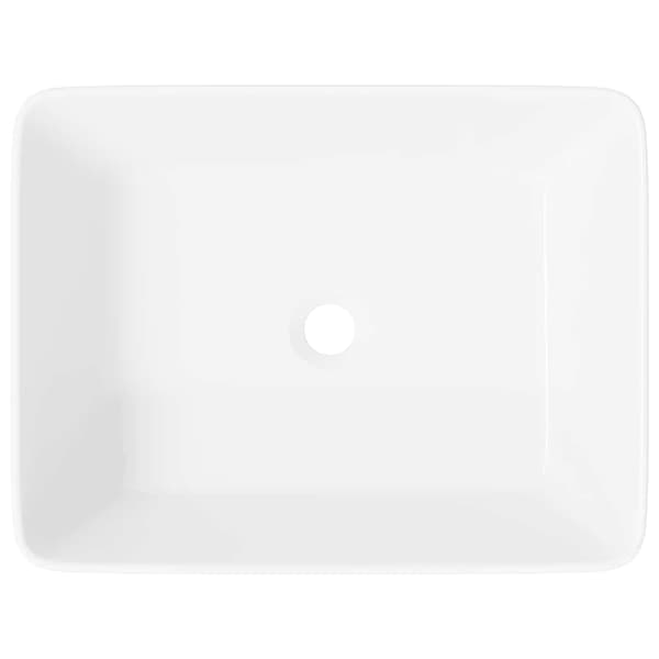 vidaXL håndvask, hvid, 48x37x13 cm, keramik, rektangulær