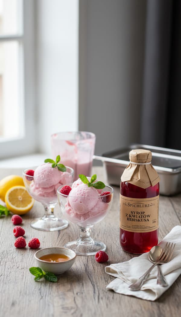 Hibiscusblomst sirup til te, drinks og lemonader, naturlig 330ml