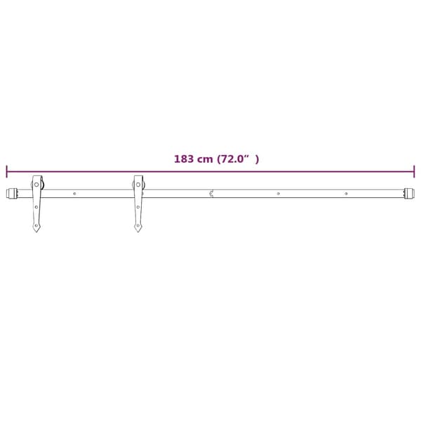 vidaXL Skjutdörrsinstallationssystem 183 cm stål vit