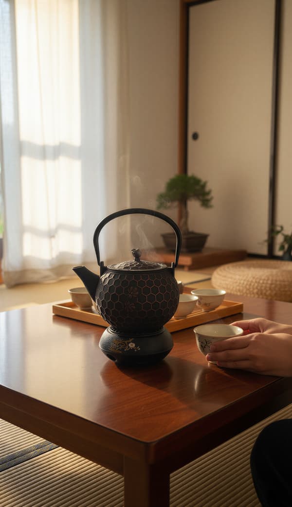 Støbejernskedel 1,8L teinfuser + varmer + gaffel