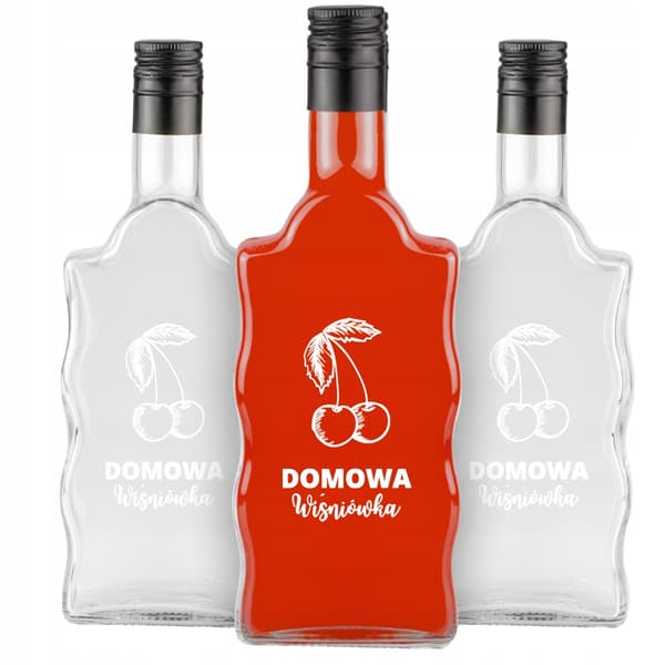 10x Wave-flaskor 500ml tryckta hemgjorda körsbärsvodkalikör alkohol