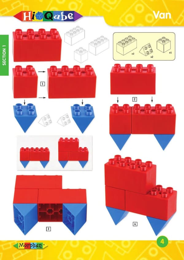 Instruktioner för Morphun Hi-Qube-block 36 sidor.