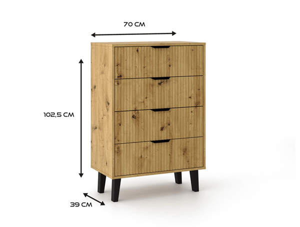 Scandi 4S SLIM -lipasto, Artisan Oak