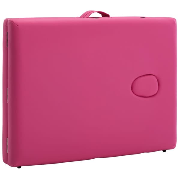 vidaXL foldbart massagebord 2-zoner træ pink