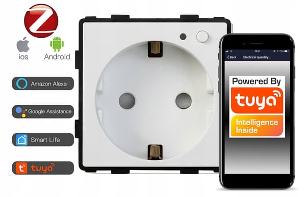 Zigbee TUYA RTX SH indbygget stikkontakt ENERGIMÅLING