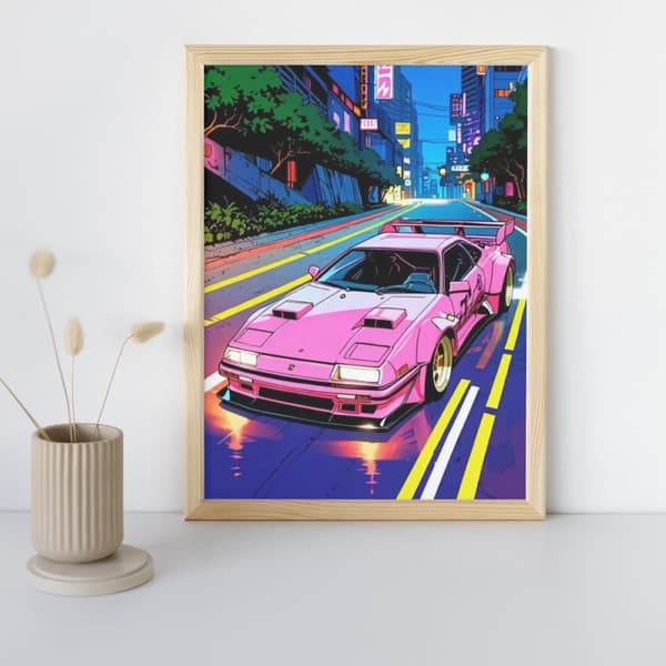 MALING EFTER TAL Billeder til maling Neon Ride 40x50 cm