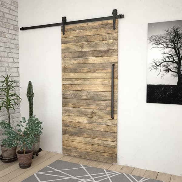 vidaXL skydedørsbeslag 183 cm stål sort
