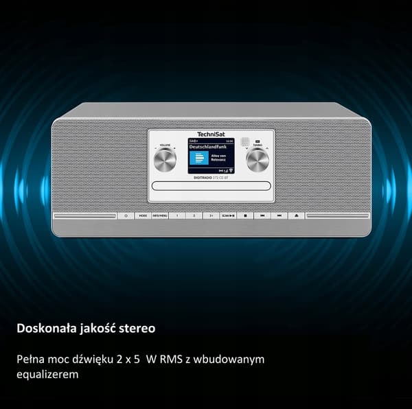 Radio TechniSat INTERNET CD DAB+ FM BT USB 2×5 W DIGITRADIO 372 sølv