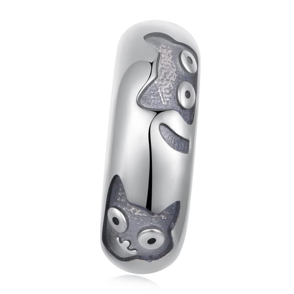 Silverproppberlock med katter, propp till armband, silver 925