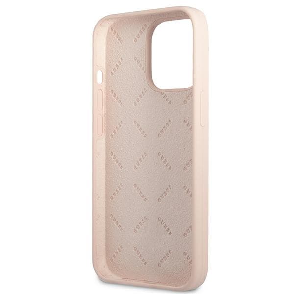 Guess GUHCP13LSLTGP iPhone 13 Pro / 13 6.1 pink hårdt cover silikone triangle