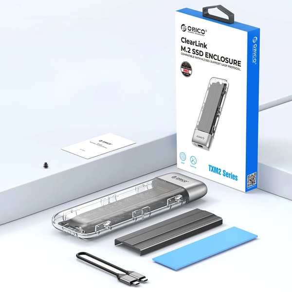 Orico TXM2-C3 M.2 NVME USB-C 3.2 10Gb/s diskdrev - grå