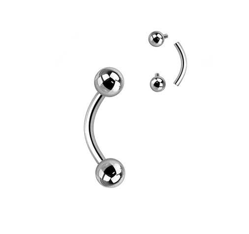 Titanium bananørering - sølv - indvendig gevind - TB-005 1.6/8/4
