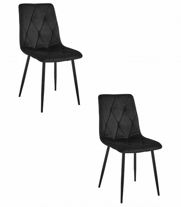 LIBRA stol - sort fløjl / sorte ben x 2