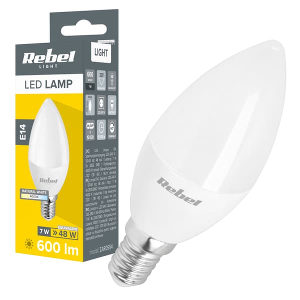 LED-ljuslampa 7W E14 4000K Rebel