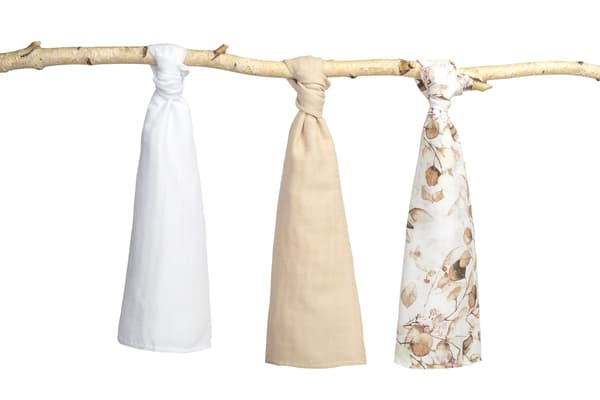 BEIGE MUSLIN-BLEER (Pakke - 3 stk.)